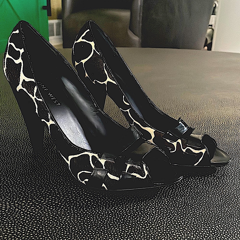 Nine West Calf Hair pony hair Leather Pumps